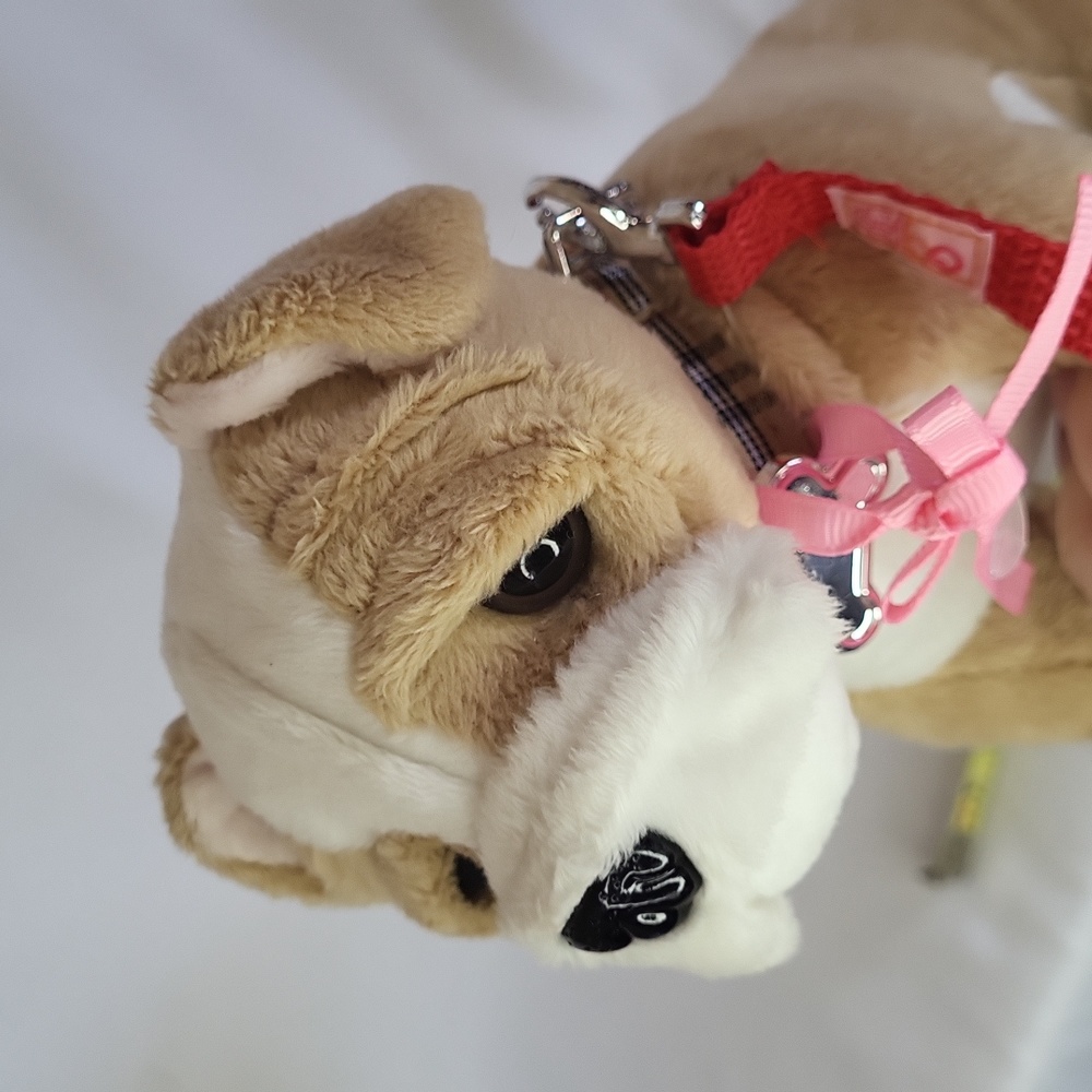 Shar Pei Dog Our Generation Plush Like New Plaid Collar Red Leash